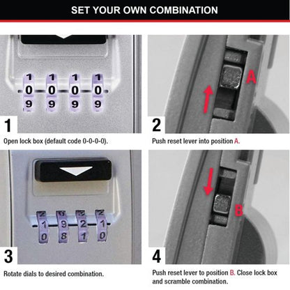 Master Lock Light Up Dial Select Access Key Lock Box Wall Mounted Grey 5425EURD