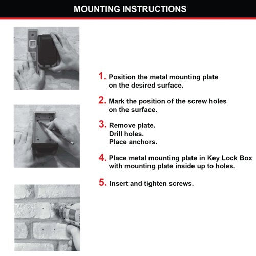 Master Lock Light Up Dial Select Access Key Lock Box Wall Mounted Grey 5425EURD