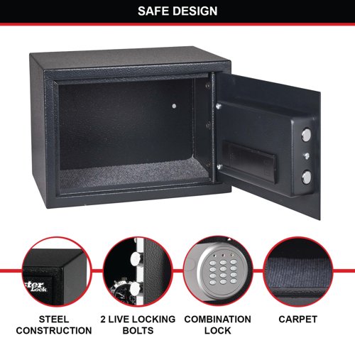 Master Lock Laptop Safe Electronic Lock Black 34 Litre X125mL
