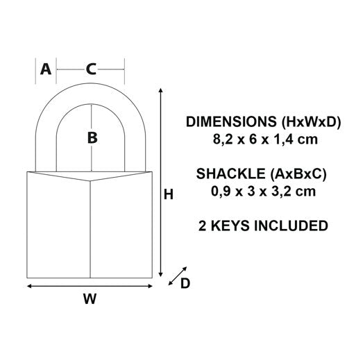 Master Lock 60mm Brass Padlock with 2 Keys 160EURD