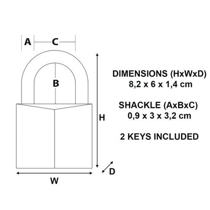 Master Lock 60mm Brass Padlock with 2 Keys 160EURD