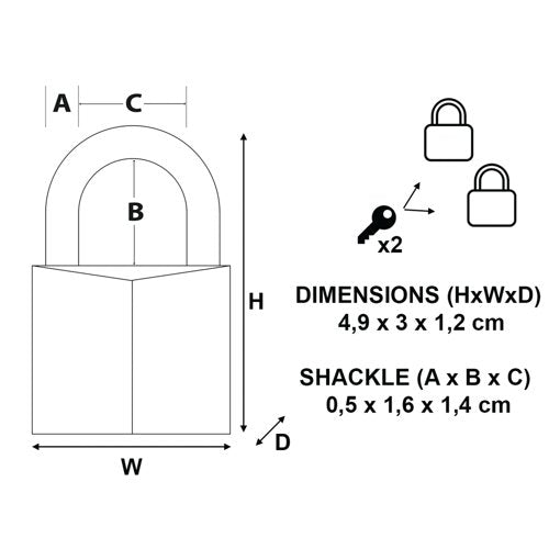 Master Lock 30mm Brass Padlock with 2 Keys (Pack of 2) 130EURT