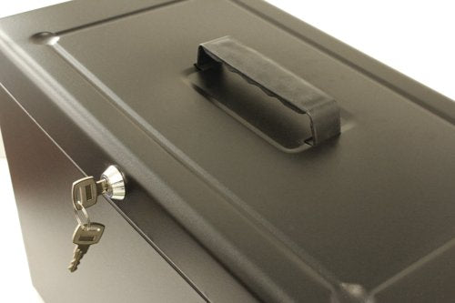 Cathedral Metal File Box Home Office Foolscap Black HOBK