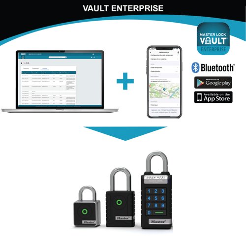 Master Lock Indoor Bluetooth Padlock Black 4400EUREC