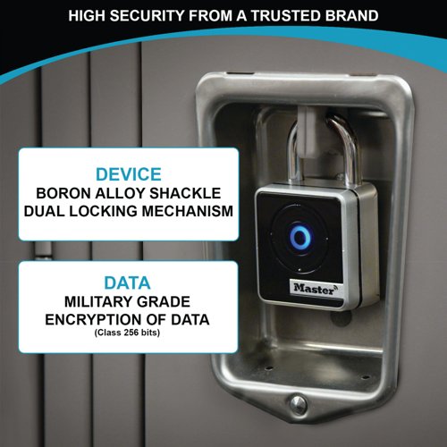 Master Lock Indoor Bluetooth Padlock Black 4400EUREC