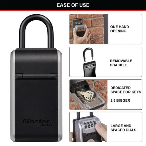 Master Lock Key Lock Box With Shackle Black/Grey 5480EURD