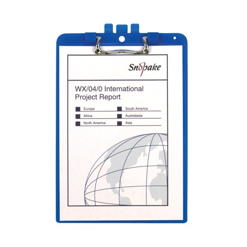 Snopake Clipboard With Pen Holder A4 Blue 15886
