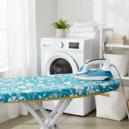 Minky Drawstring Ironing Board Cover with Foam Backing - 125 x 45cm