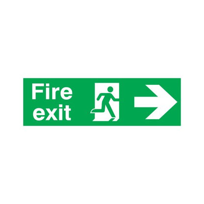 Safety Sign Fire Exit Running Man Arrow Right 150X450mm PVC FX04411R