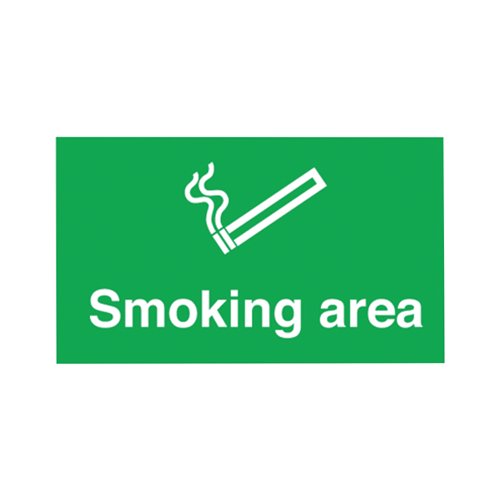 Safety Sign Smoking Area 300X500Mm Pvc MA04729R