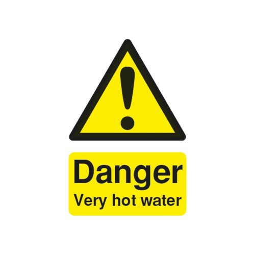 Safety Sign Danger Very Hot Water 75X50Mm Pvc HA17343R