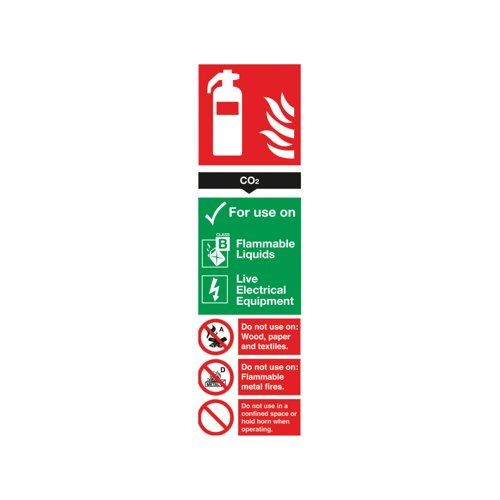 Safety Sign Carbon Dioxide Fire Extinguisher 300x100mm PVC F103/R