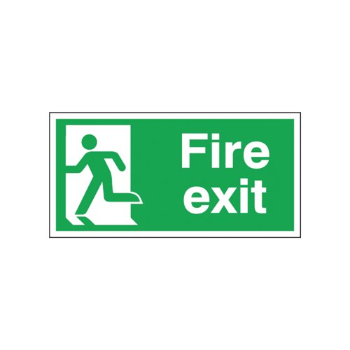 Safety Sign Fire Exit Running Man Left 150X300mm Self-Adhesive E96A/S