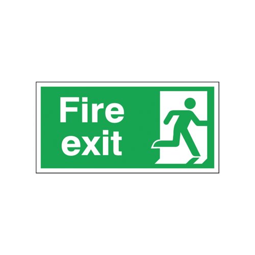 Safety Sign Fire Exit Running Man Right 150X300mm Self-Adhesive E98A/S
