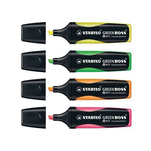 Stabilo Green Boss Highlighter Assorted (Pack of 4) 6070/4