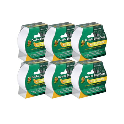 Ducktape Double-Sided Interior Tape 38mmx5m Clear (Pack of 6) 232603