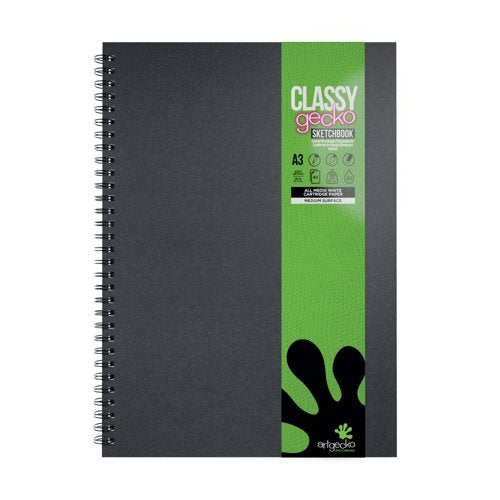 Classy Gecko All Media Wirebound Sketchbook Portrait 40Sheet A3 GEC104