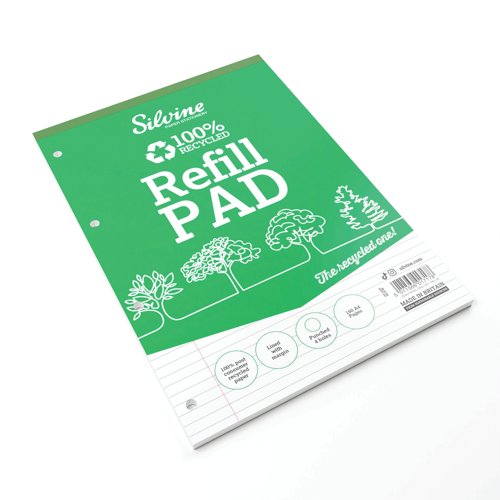 Silvine Everyday Recycled Ruled Refill Pad A4 (6 Pack) RE4FM-T