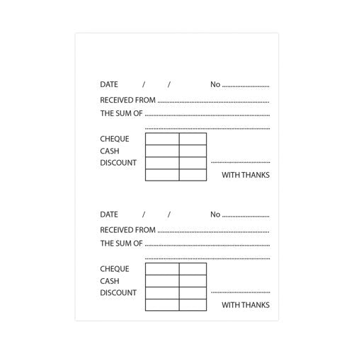 Silvine Duplicate Receipt Book 105x148mm Gummed (12 Pack) 230