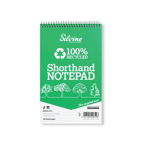 Silvine Everyday Recycled Shorthand Pad 127x203mm (Pack of 12) RE160-T
