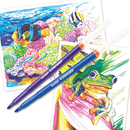 Swash KOMFIGRIP Colouring Pen Broad Tip Assorted (300 Pack) TC300BD