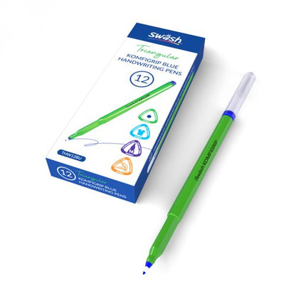 Swash KOMFIGRIP Handwriting Pen Blue (Pack of 12) THW12BU