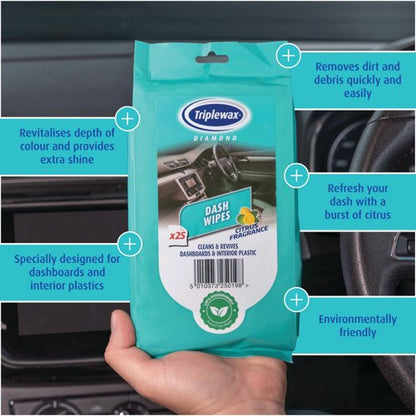 Triplewax Dash Wipes Citrus Pack of 25 TDW125