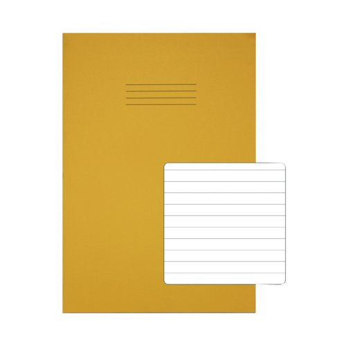 Rhino Exercise Book A4+ 8mm Ruled 80P Yellow (Pack of 50) VC08725
