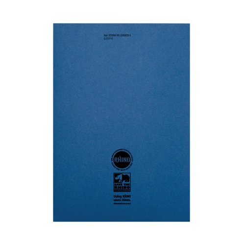 Rhino Exercise Book 8mm Ruled 64P A4 Dark Blue (Pack of 50) VC48394