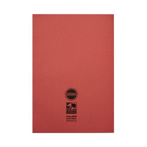Rhino Exercise Book 8mm Ruled 80 Pages A4 Red (Pack of 50) VC48473
