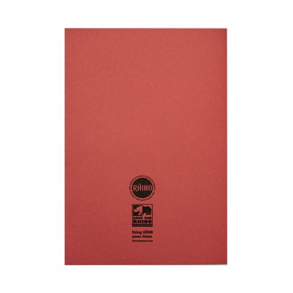 Rhino Exercise Book 8mm Ruled 80 Pages A4 Red (Pack of 50) VC48473
