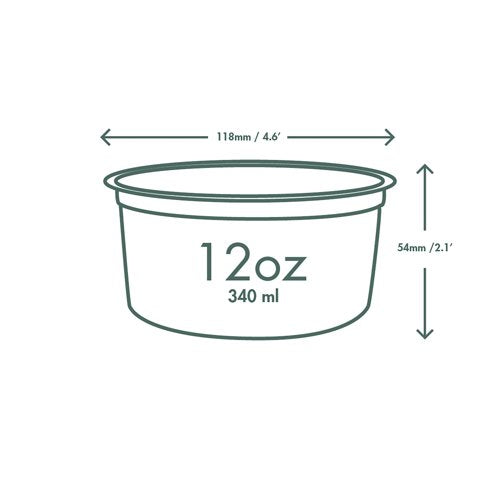 Vegware Deli Container 12oz Round Clear (Pack of 500) CF-DC-12