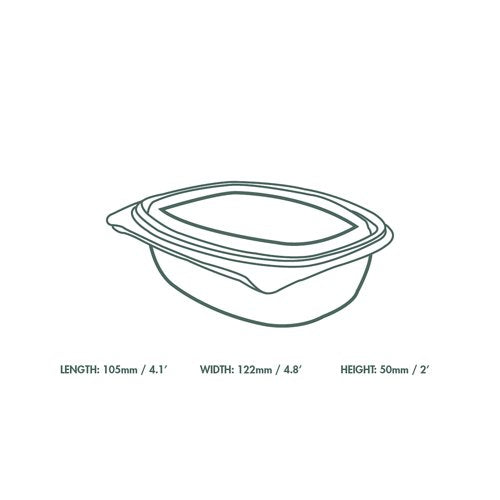 Vegware Deli Container 8oz Hinged Clear (Pack of 300) VHD-08