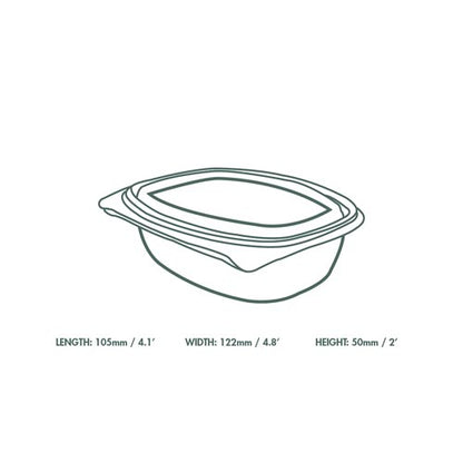 Vegware Deli Container 8oz Hinged Clear (Pack of 300) VHD-08