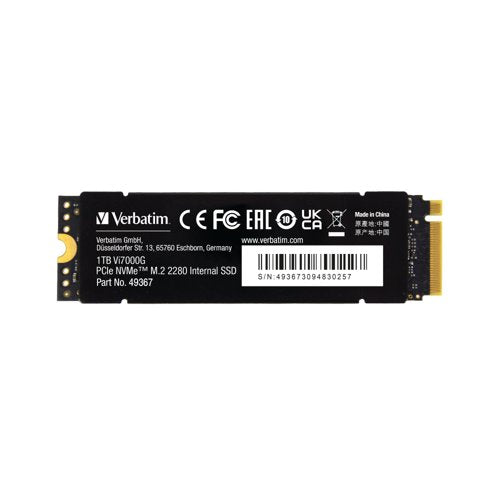 Verbatim Vi7000G PCIe NVMe M.2 2280 Internal Solid State Drive 1TB 49367