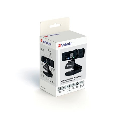 Verbatim AWC-03 Ultra HD 4K Autofocus Webcam Dual Microphone 49580
