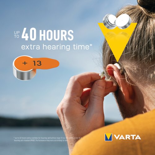 Varta Hearing Aid Batteries 13 (Pack of 6) 24606101416