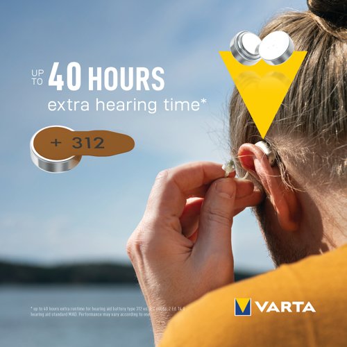 Varta Hearing Aid Batteries 312 (Pack of 6) 24607101416