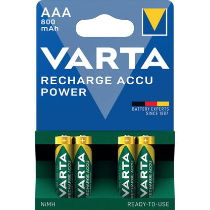Varta Nimh Rechargeable AAA Batteries 800 mAh (Pack of 4) 56703101404