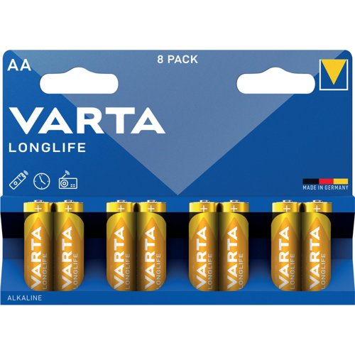 Varta Longlife AA Battery (Pack of 8) 04106101418