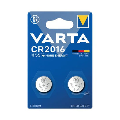 Varta CR2016 Lithium Coin Cell Battery (Pack of 2) 06016101402