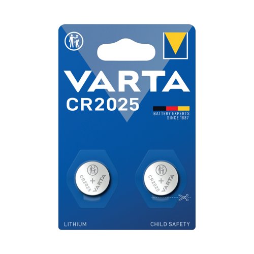 Varta CR2025 Lithium Coin Cell Battery (Pack of 2) 06025101402