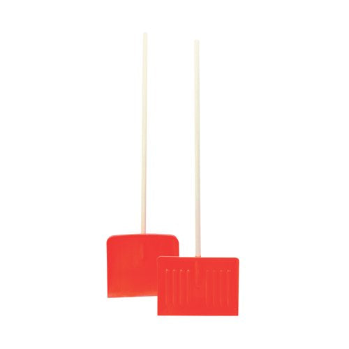 Winter Snow Shovel/Pusher with Wooden Pole Orange 317595