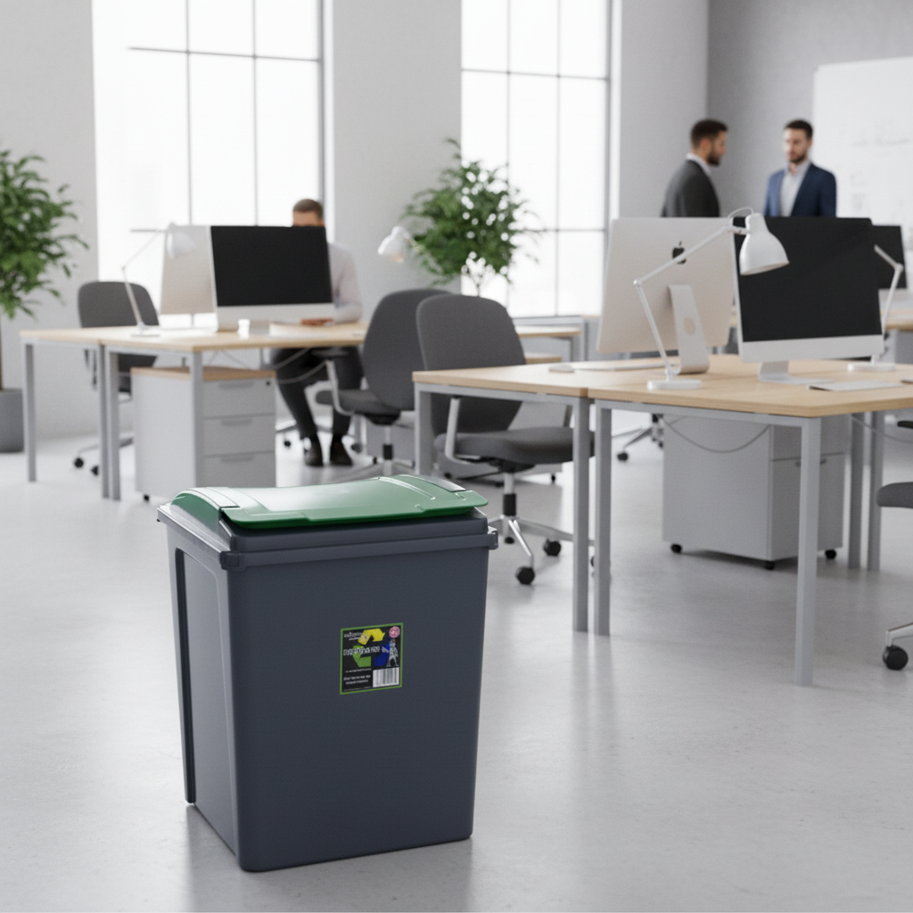 Wham Recycle It Green Bin & Lid 50 Litre