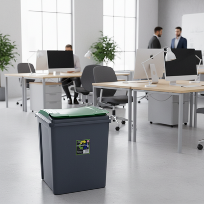 Wham Recycle It Green Bin & Lid 50 Litre