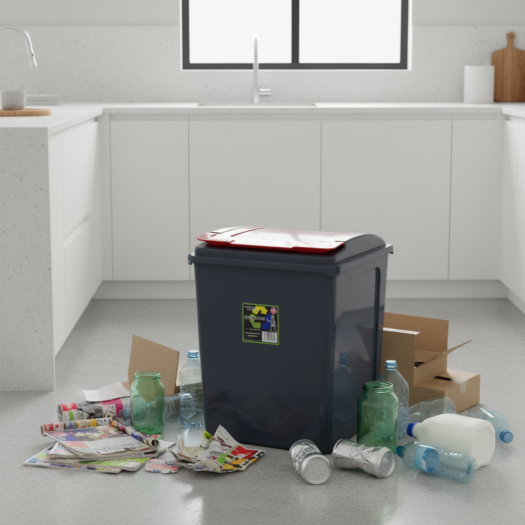 Wham Recycle It Red Bin & Lid 50 Litre