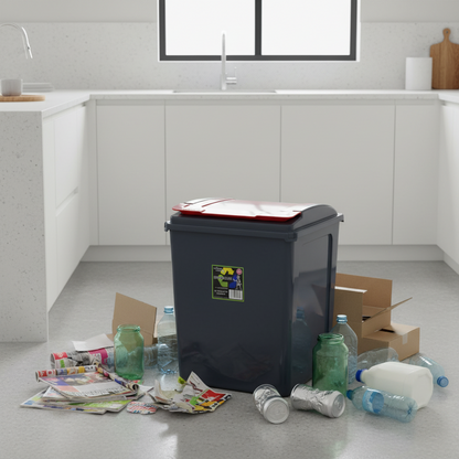 Wham Recycle It Red Bin & Lid 50 Litre