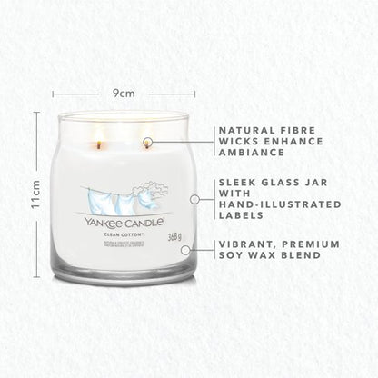 Yankee Candle Signature Medium Jar 368g Clean Cotton (Pack of 4) 1630645E