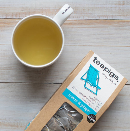 Teapigs Lemon and Ginger Tea Bags Made With Whole Leaves (1 Pack of 50 Enveloped Tea Bags)