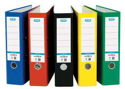 Elba Coloured Board Lever Arch File Paper on Board A4 80mm Spine Width Assorted (Pack 10) - 100025220